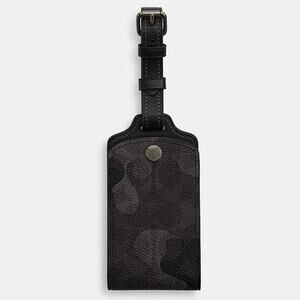 Coach NWT CX877 Luggage Tag In Signature Grey Camo Print Travel Luxury